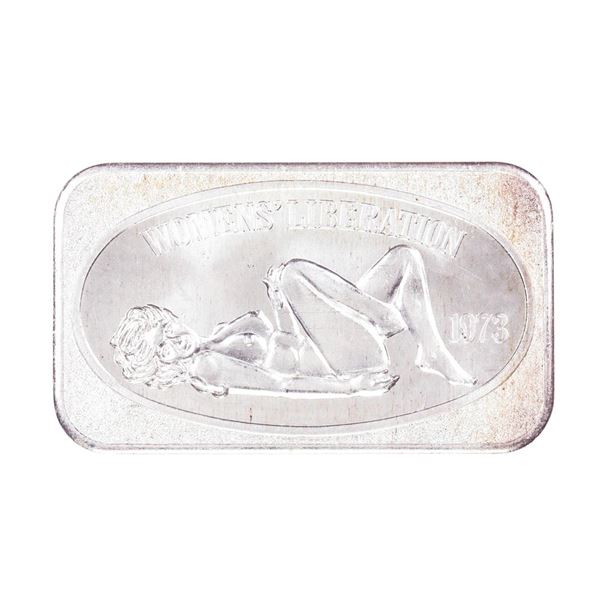 1973 U.S. Silver Corporation Women's Liberation 1oz .999 Fine Silver Art Bar