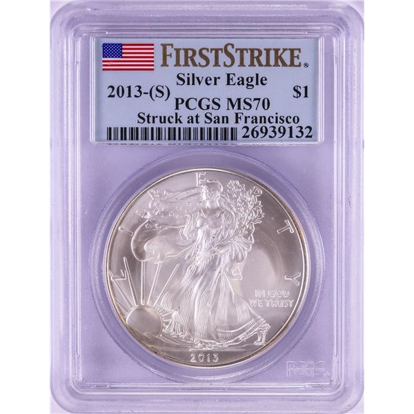2013-(S) $1 American Silver Eagle Coin PCGS MS70 First Strike San Francisco Mint