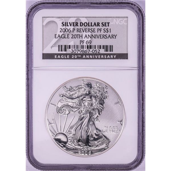 2006-P $1 Reverse Proof American Silver Eagle Coin NGC PF69
