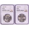 Image 1 : Lot of (2) 1948-D Franklin Half Dollar Coins NGC MS64