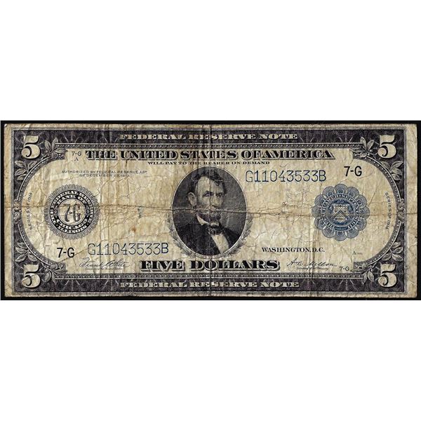 1914 $5 Federal Reserve Note Chicago