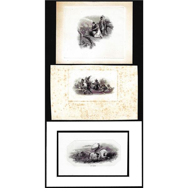 Lot of (3) 1800's Vignette from Original Proof Plates