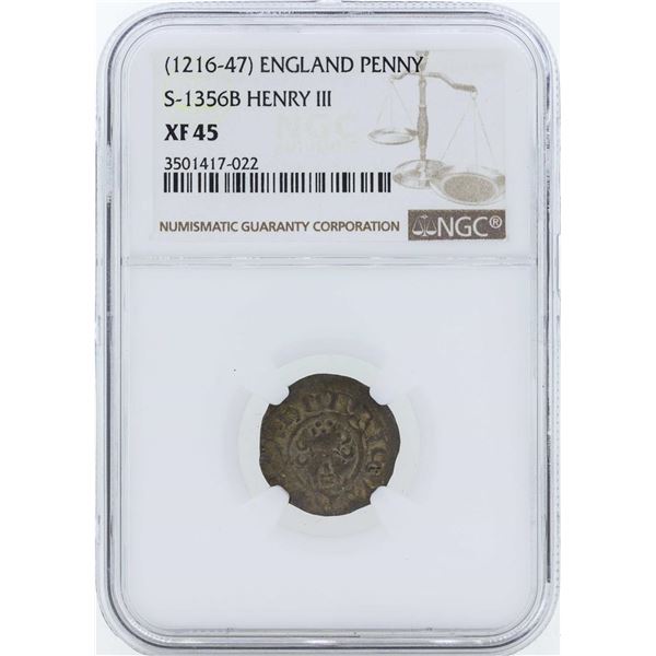 1216-1247 England Penny S-1356B Henry III NGC XF45