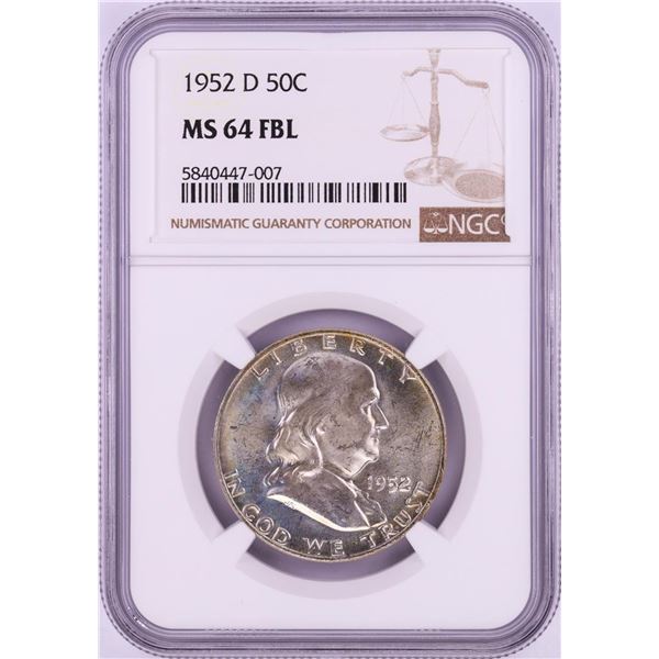 1952-D Franklin Half Dollar Coin NGC MS64FBL