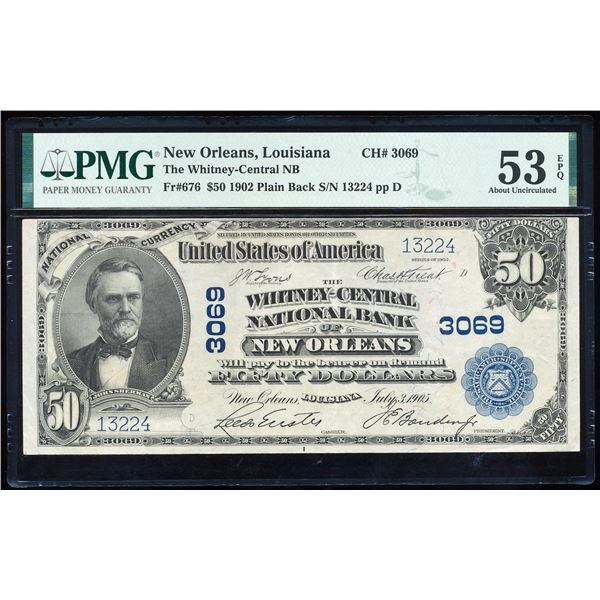 1902PB $50 New Orleans, LA CH# 3069 National Bank Note PMG About Uncirculated 53EPQ