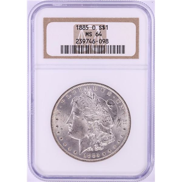 1885-O $1 Morgan Silver Dollar Coin NGC MS64 Amazing Toning