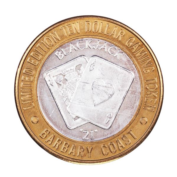 .999 Silver Barbary Coast Las Vegas, Nevada $10 Casino Limited Edition Gaming Token