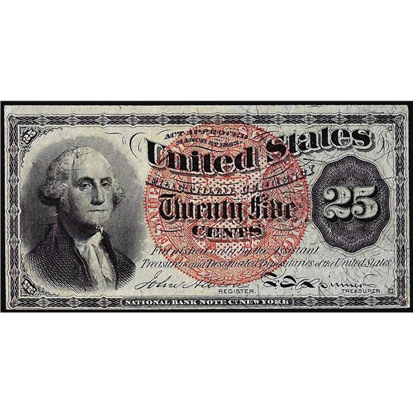 March 3, 1863 Twenty-Five Cents Fourth Issue Fractional Currency Note