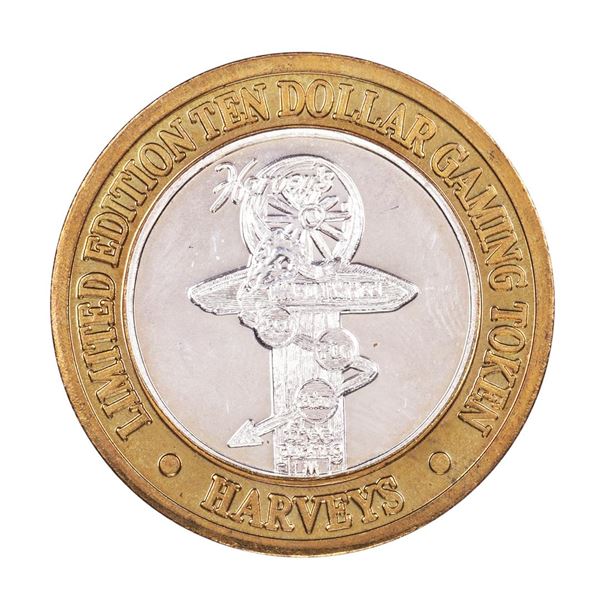 .999 Silver Harveys Lake Tahoe, Nevada $10 Casino Limited Edition Gaming Token