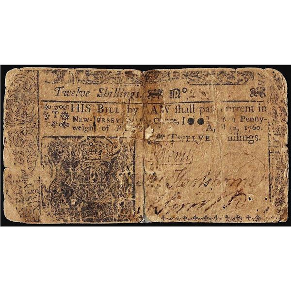April 12, 1776 New Jersey 12 Shillings Colonial Currency Note
