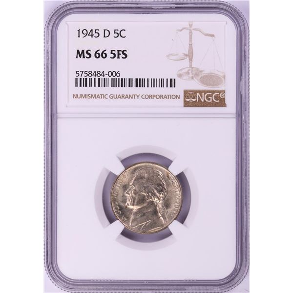 1945-D Jefferson Nickel Coin NGC MS66 5FS