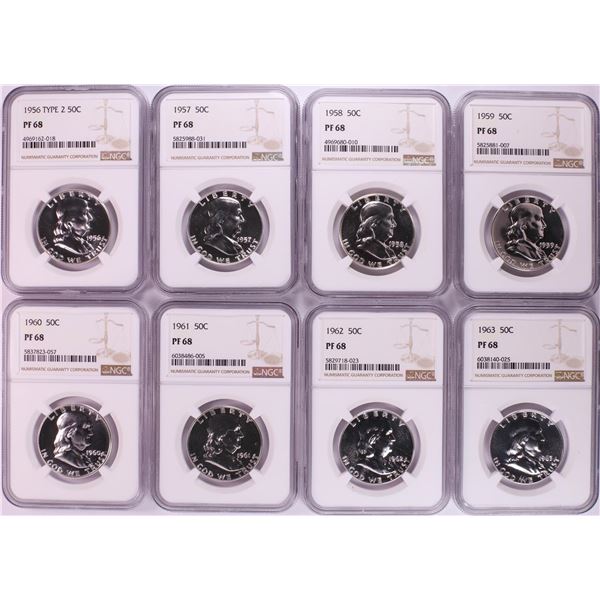 1956-1963 Proof Franklin Half Dollar Coins NGC PF68