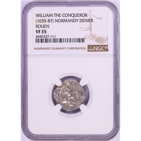 1035-87 William The Conqueror Normandy Rouen Denier Coin NGC VF35