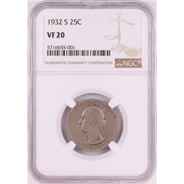 1932-S Washington Quarter Coin NGC VF20