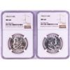 Image 1 : Lot of (2) 1963-D Franklin Half Dollar Coins NGC MS64