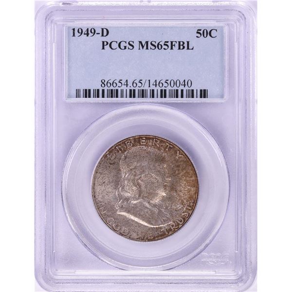 1949-D Franklin Half Dollar Coin PCGS MS65FBL