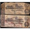 Image 1 : Lot of (2) 1862 $5 Confederate States of America Notes