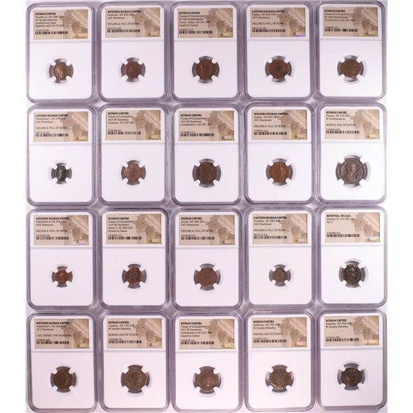Lot of (20) Different Ancient Roman Empire Coins NGC Certified