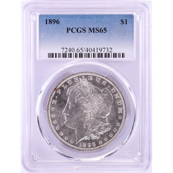 1896 $1 Morgan Silver Dollar Coin PCGS MS65