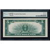 Image 2 : 1923 $5 'Porthole' Silver Certificate Note Fr.282 PMG Superb Gem Uncirculated 67EPQ
