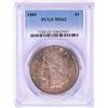 Image 1 : 1889 $1 Morgan Silver Dollar Coin PCGS MS62 Nice Toning