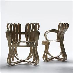 Frank Gehry Cross Check armchairs, pair Kn