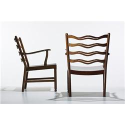 Ole Wanscher armchairs, pair Fritz Hansen