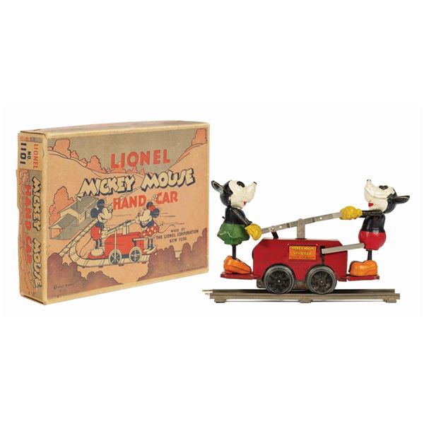 Lionel Mickey Mouse Hand Car with Box.