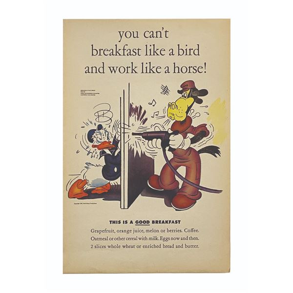 Donald Duck WWII Nutrition Poster.