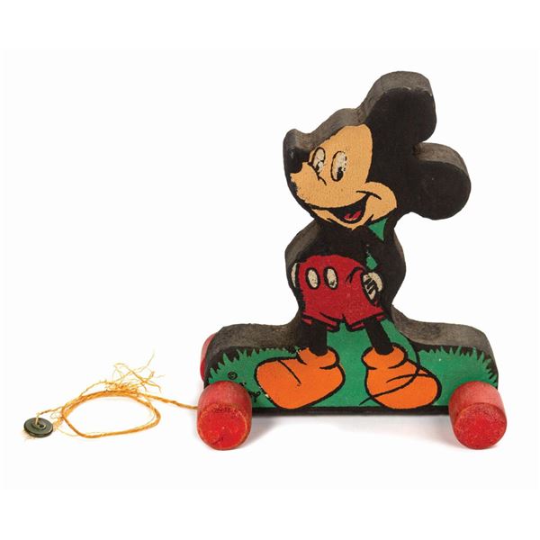 Mickey Mouse Wooden Pull Toy.