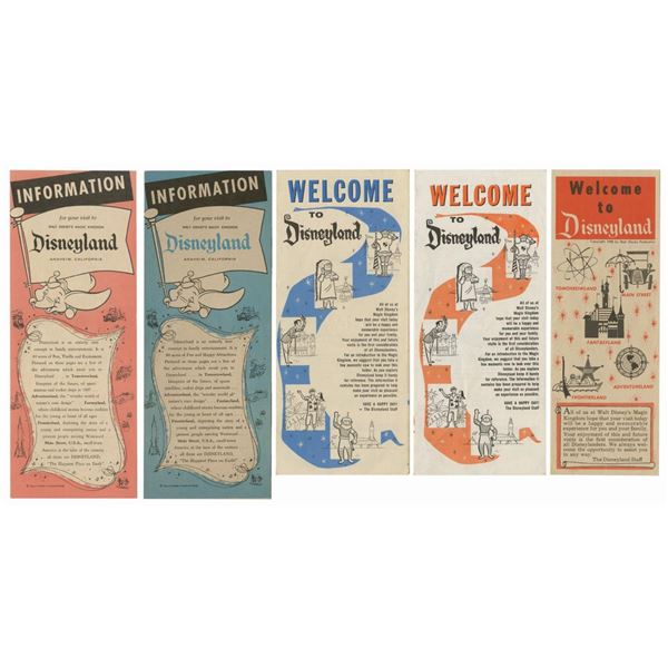 Set of (5) Disneyland Informational Brochures.
