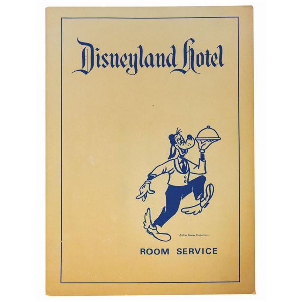 Disneyland Hotel Room Service Menu.