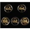 Image 2 : Set of (5) Disneyland Railroad 24K Gold-Plated Coins.
