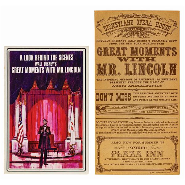 Great Moments with Mr. Lincoln Handbill & Brochure.