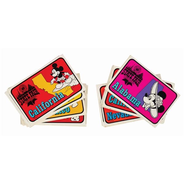 Set of (118) Disneyland  State Fair  State Stickers.