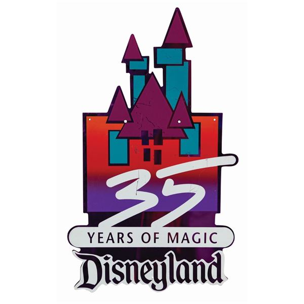 Disneyland 35th Anniversary Lamppost Sign.
