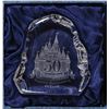 Image 3 : Disneyland 50th Anniversary Etched Glass Paperweight.