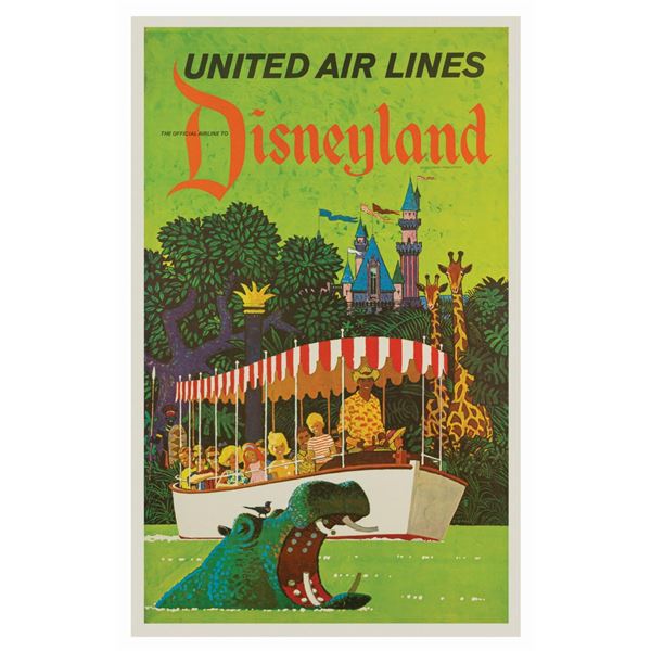 United Airlines Disneyland Travel Poster.