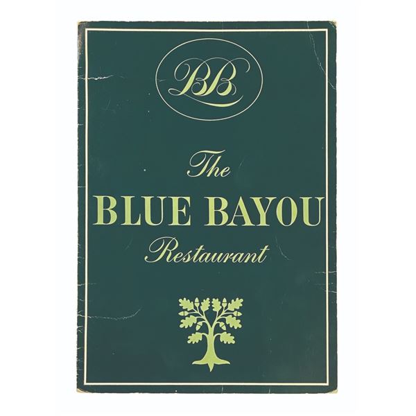 Blue Bayou Restaurant Dinner Menu.