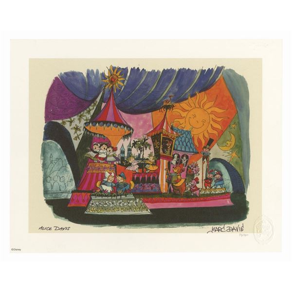 Signed Marc & Alice Davis Small World Concept Print.