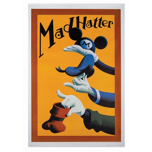 Mad Hatter Souvenir Shop Linen Poster.
