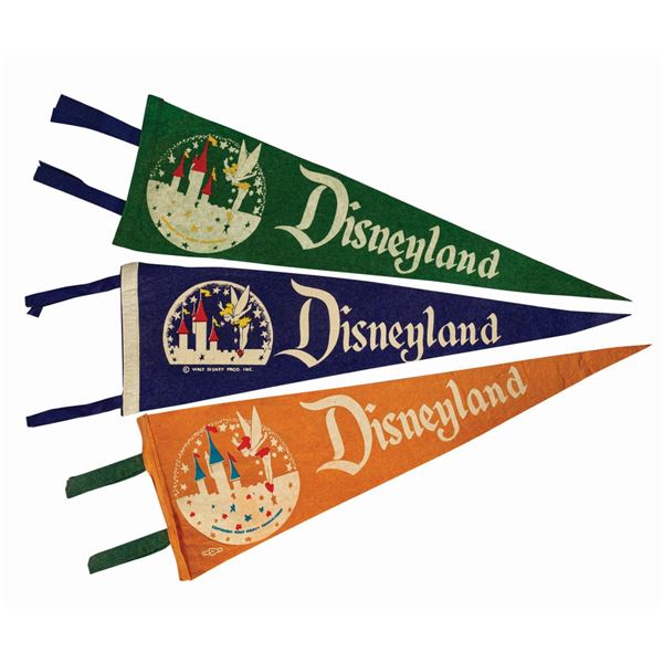 Set of (3) Disneyland Tinker Bell Pennants.