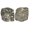 Image 1 : Ancient India: Archaic silver punch-marked coin, Wainganga-Wardha Valley region, ½ Karshapana, 1.17g