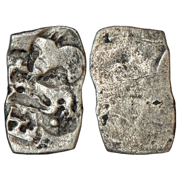 Ancient India: Archaic silver punch-marked coin, Godavari Valley region, 'Ashmaka Janapada', 0.71g