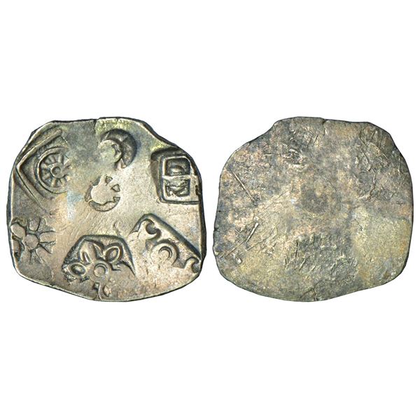 Ancient India: Imperial Magadhan silver punch-marked Karshapana coin (400-350 BC), 3.47g