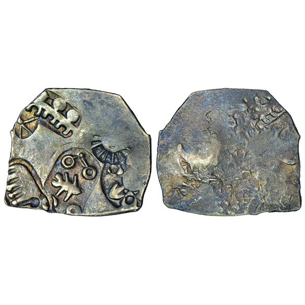 Ancient India: Imperial Magadhan silver punch-marked Karshapana coin (400-350 BC), 3.38g
