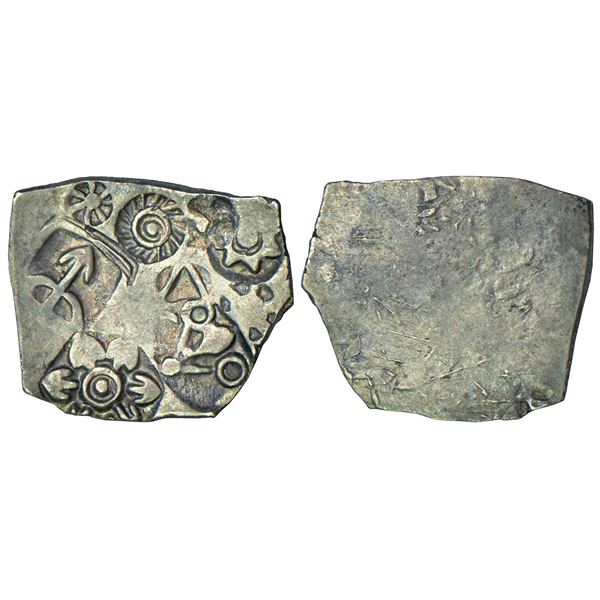 Ancient India: Imperial Magadhan silver punch-marked Karshapana coin (400-350 BC), 3.50g