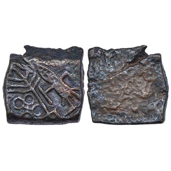 Ancient India: Ancient Malwa, Ujjain region, post-Mauryan uninscribed die-struck copper coin, 8.77g