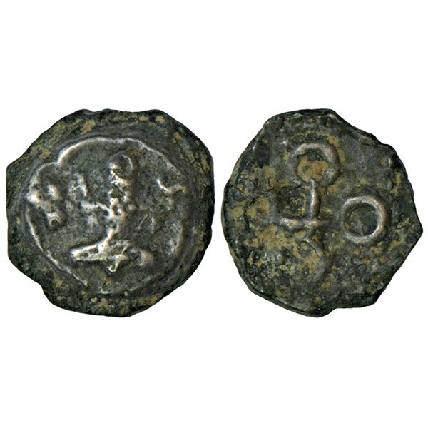 Ancient India: Ancient Malwa, Ujjain region, uninscribed die-struck coinage, 'seated goddess' type,