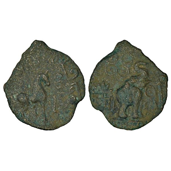 Ancient India: Ancient Baghelkhand (Chedi Desha), cast copper coin of city State of Suktimati, 3.30g